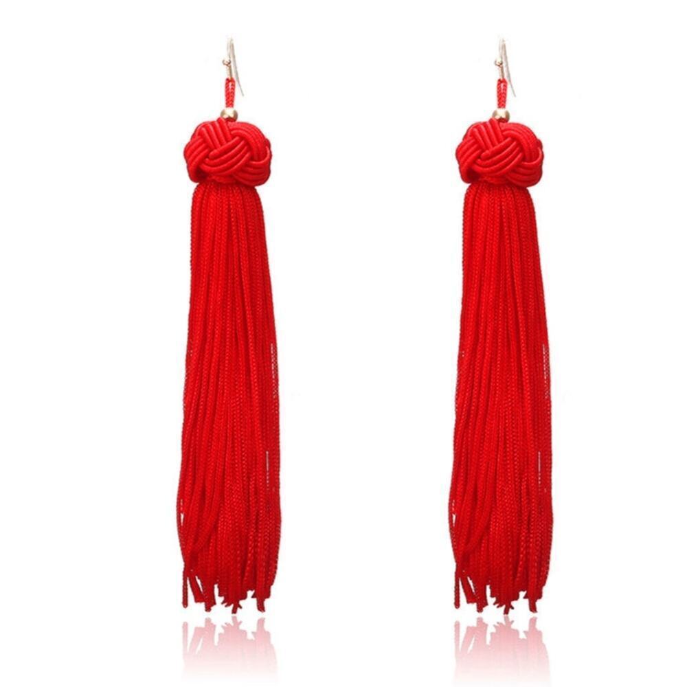 Red Long Tassel Women Earrings BRAND NEW